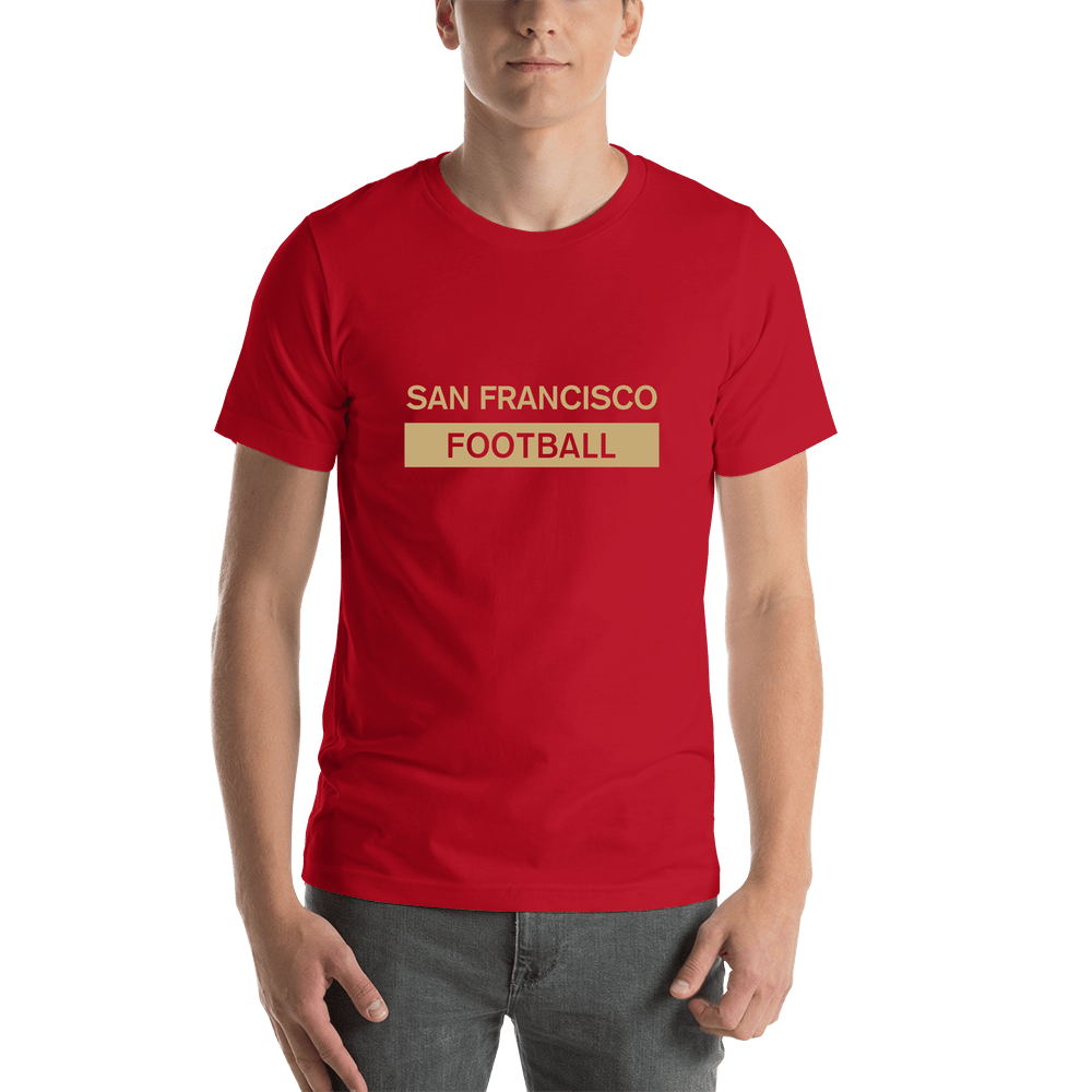 Custom San Francisco Football T-Shirt - Red - Shirt View