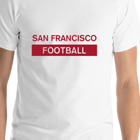 Thumbnail for Custom San Francisco Football T-Shirt - White - Shirt Close-Up View