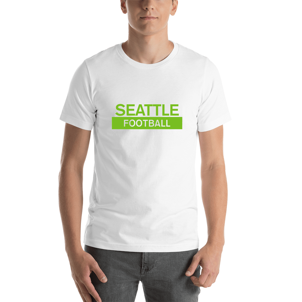 Custom Seattle Football T-Shirt - White - Shirt View