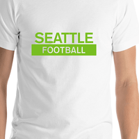 Thumbnail for Custom Seattle Football T-Shirt - White - Shirt Close-Up View