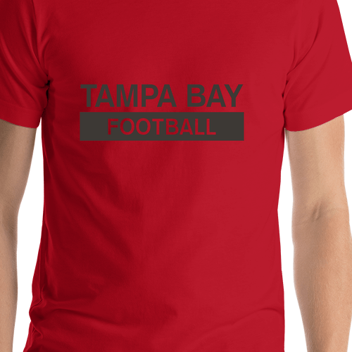 Custom Tampa Bay Football T-Shirt - Red - Shirt Close-Up View
