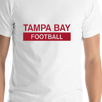 Thumbnail for Custom Tampa Bay Football T-Shirt - White - Shirt Close-Up View