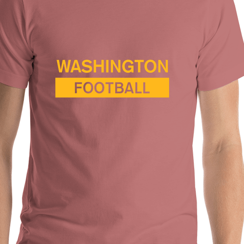 Custom Washington Football T-Shirt - Mauve - Shirt Close-Up View