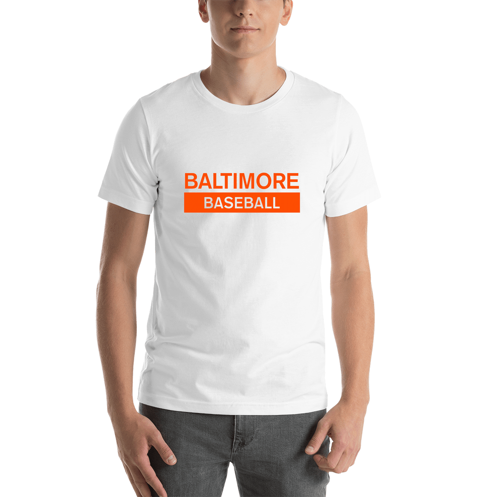 Custom Baltimore Baseball T-Shirt - White - Shirt View
