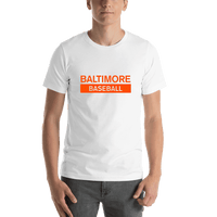 Thumbnail for Custom Baltimore Baseball T-Shirt - White - Shirt View