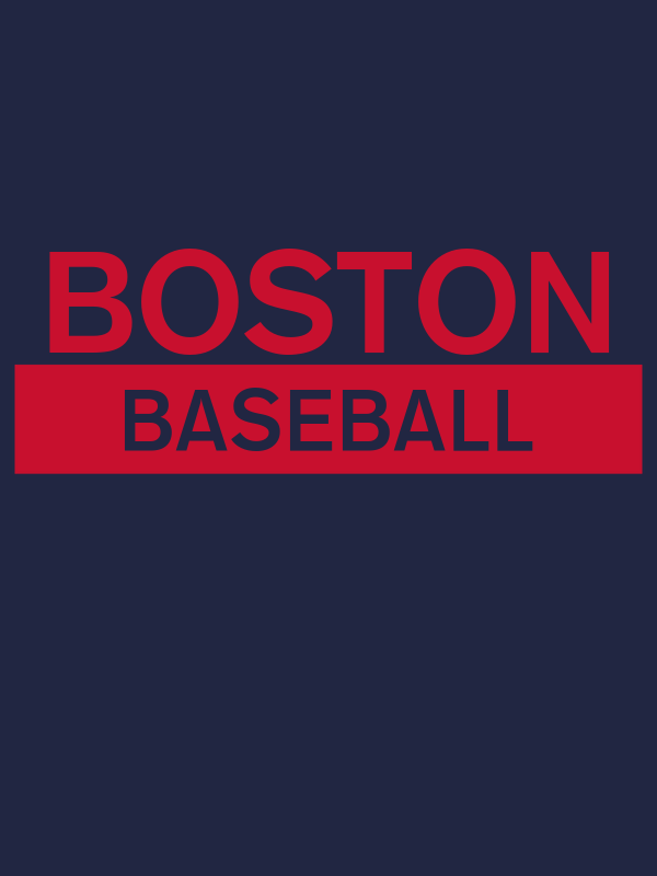 Custom Boston Baseball T-Shirt - Navy Blue - Decorate View
