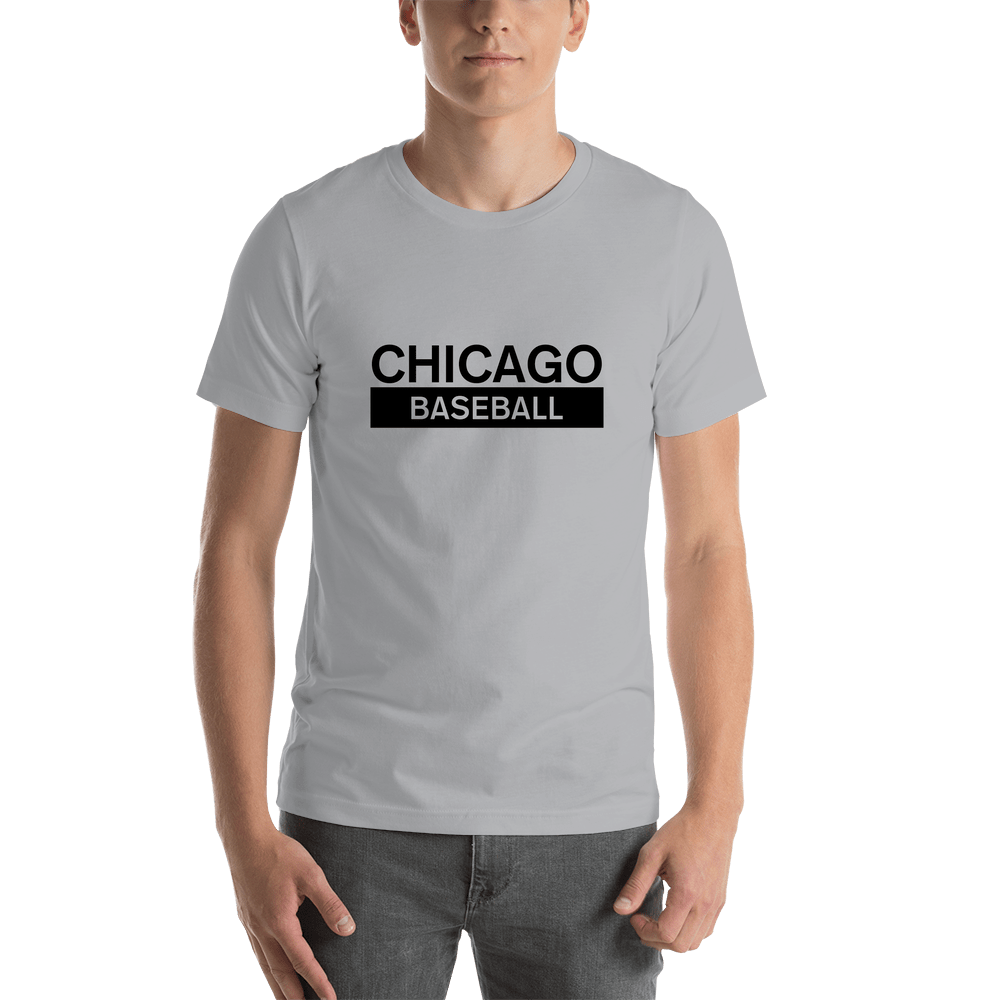 Custom Chicago Baseball T-Shirt - Silver - Shirt View