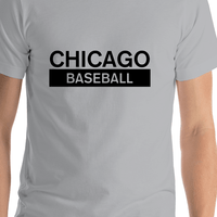 Thumbnail for Custom Chicago Baseball T-Shirt - Silver - Shirt Close-Up View