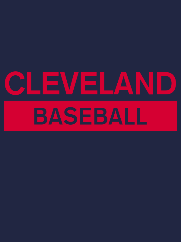 Custom Cleveland Baseball T-Shirt - Navy Blue - Decorate View