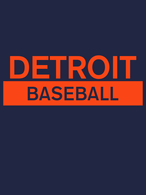 Custom Detroit Baseball T-Shirt - Navy Blue - Decorate View