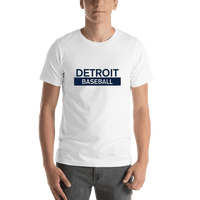 Thumbnail for Custom Detroit Baseball T-Shirt - White - Shirt View