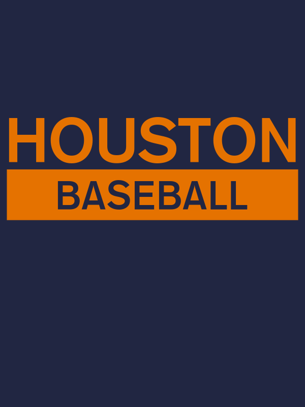 Custom Houston Baseball T-Shirt - Navy Blue - Decorate View