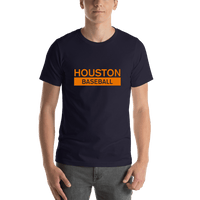 Thumbnail for Custom Houston Baseball T-Shirt - Navy Blue - Shirt View