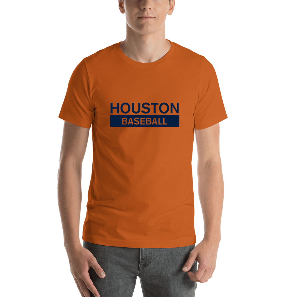 Custom Houston Baseball T-Shirt - Orange - Shirt View