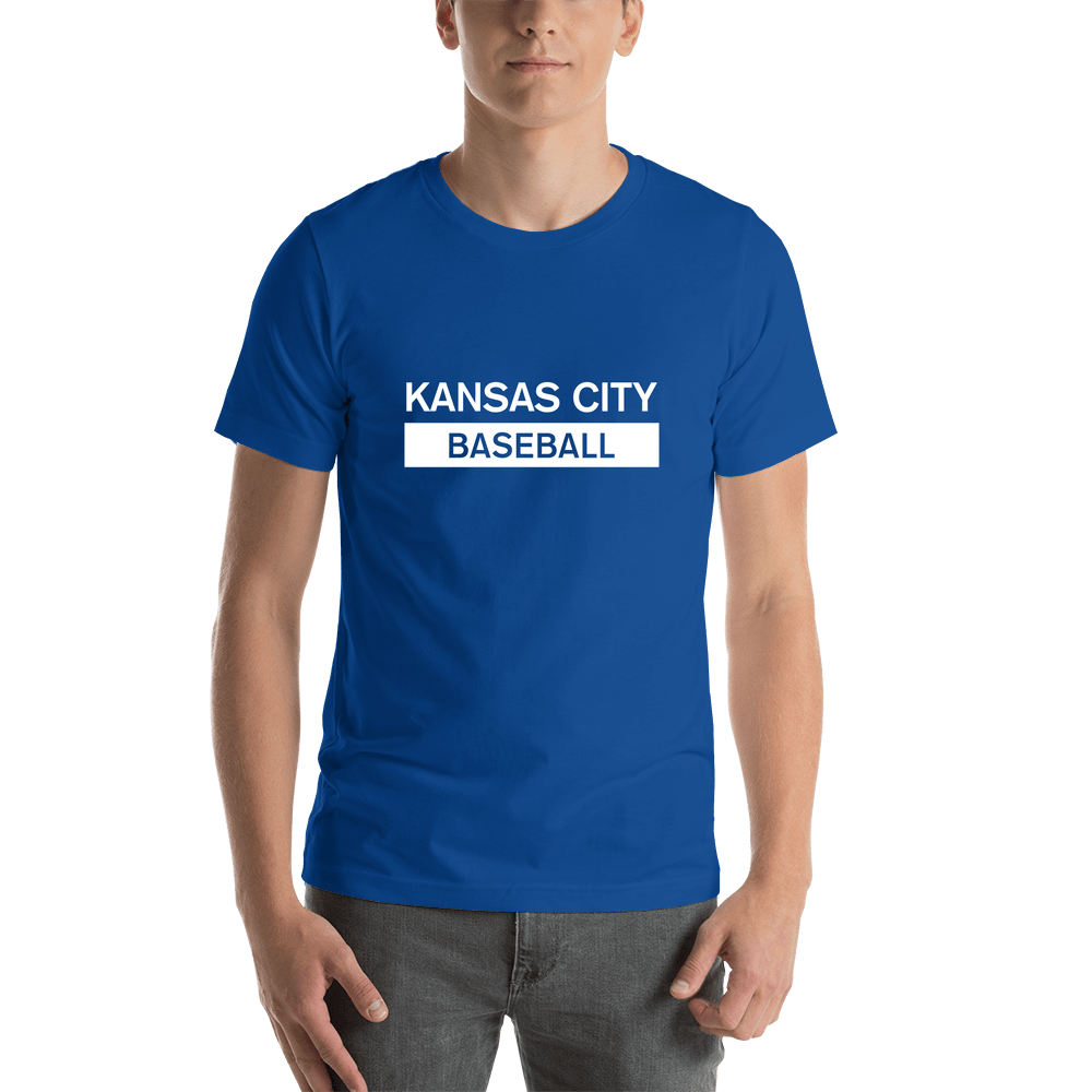 Custom Kansas City Baseball T-Shirt - Blue - Shirt View