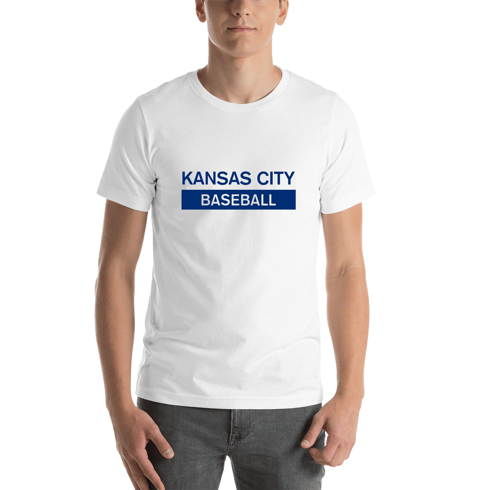 Custom Kansas City Baseball T-Shirt - White - Shirt View