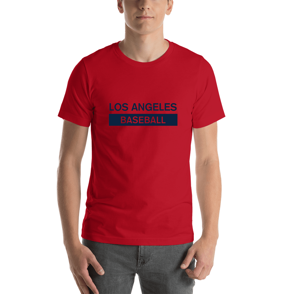 Custom Los Angeles Baseball T-Shirt - Red - Shirt View