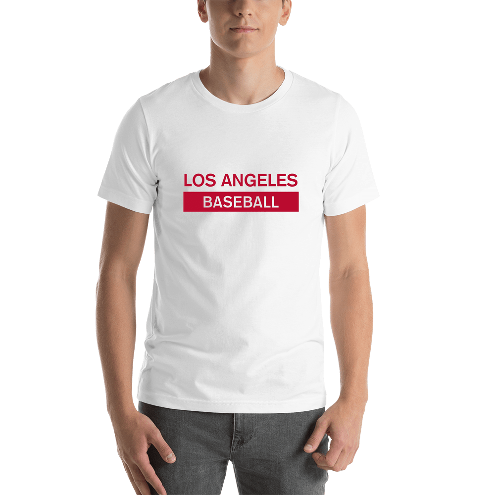 Custom Los Angeles Baseball T-Shirt - White - Shirt View
