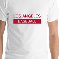Thumbnail for Custom Los Angeles Baseball T-Shirt - White - Shirt Close-Up View
