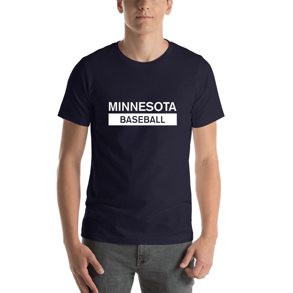 Custom Minnesota Baseball T-Shirt - Navy Blue - Shirt View