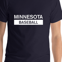 Thumbnail for Custom Minnesota Baseball T-Shirt - Navy Blue - Shirt Close-Up View