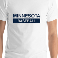 Thumbnail for Custom Minnesota Baseball T-Shirt - White - Shirt Close-Up View