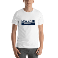 Thumbnail for Custom New York Baseball T-Shirt - White - Shirt View