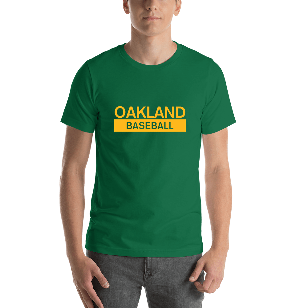Custom Oakland Baseball T-Shirt - Green - Shirt View