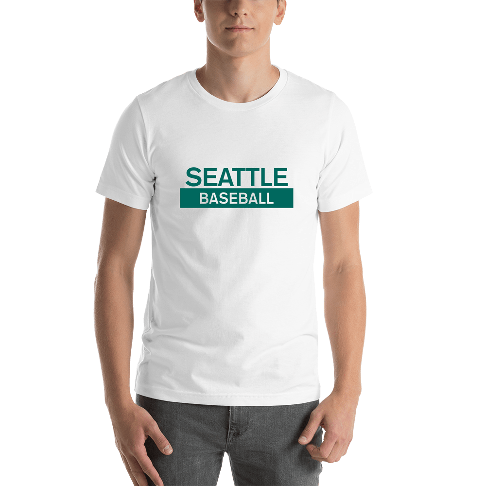 Custom Seattle Baseball T-Shirt - Navy Blue - Shirt View