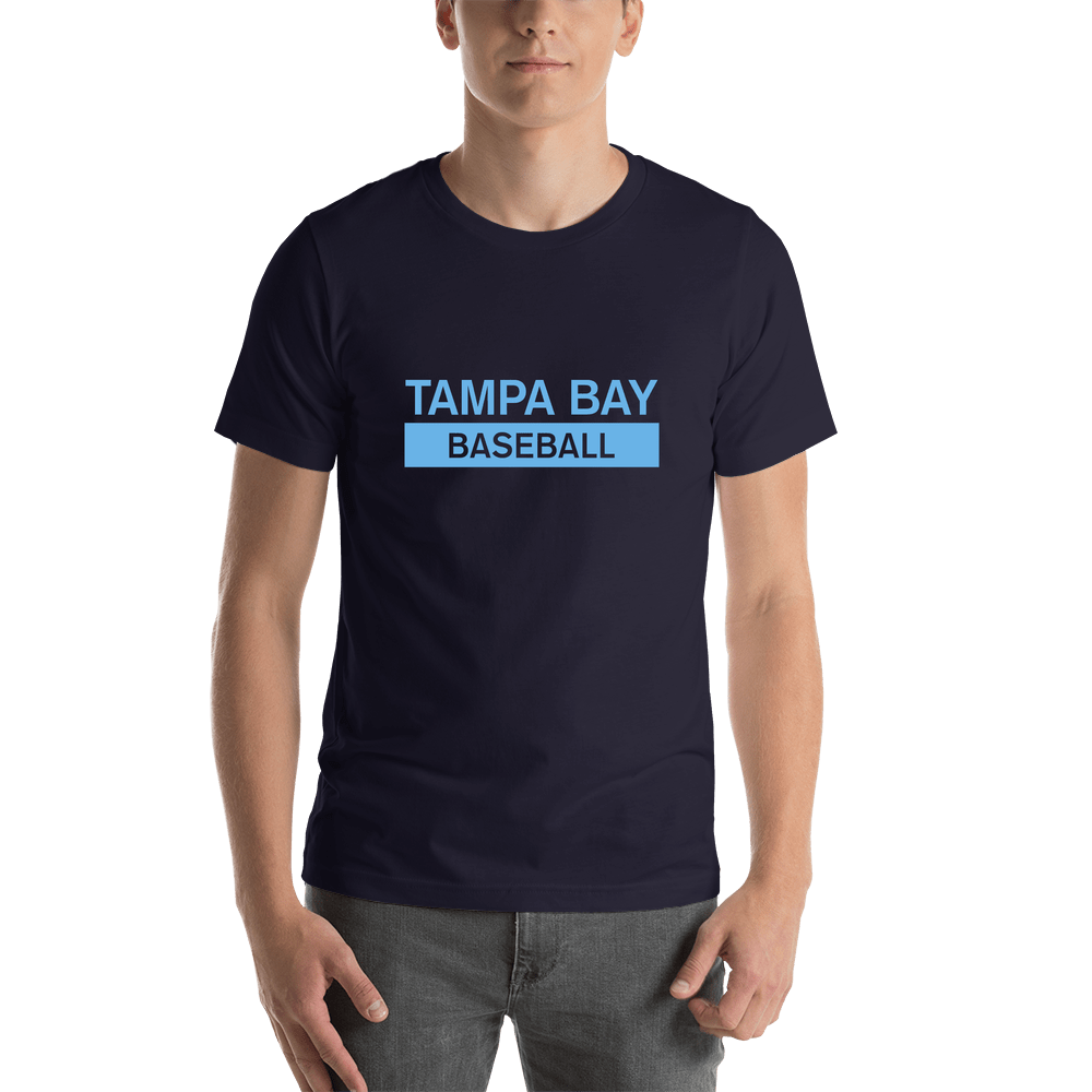 Custom Tampa Bay Baseball T-Shirt - Navy Blue - Shirt View
