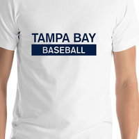 Thumbnail for Custom Tampa Bay Baseball T-Shirt - White - Shirt Close-Up View