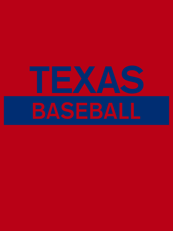 Custom Texas Baseball T-Shirt - Red - Decorate View