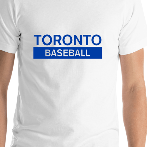Custom Toronto Baseball T-Shirt - White - Shirt Close-Up View