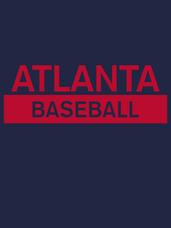 Custom Atlanta Baseball T-Shirt - Navy Blue - Decorate View