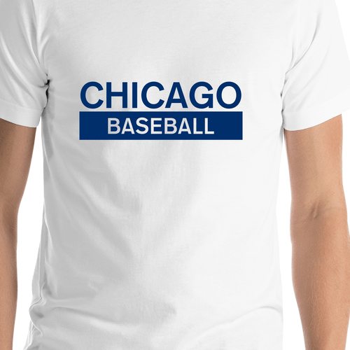 Custom Chicago Baseball T-Shirt - White - Shirt Close-Up View