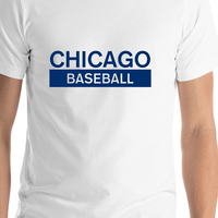 Thumbnail for Custom Chicago Baseball T-Shirt - White - Shirt Close-Up View