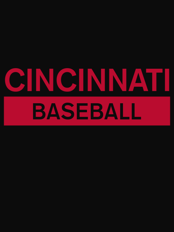 Custom Cincinnati Baseball T-Shirt - Black - Decorate View