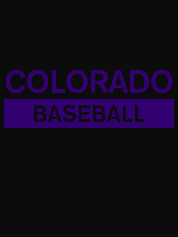 Custom Colorado Baseball T-Shirt - Black - Decorate View