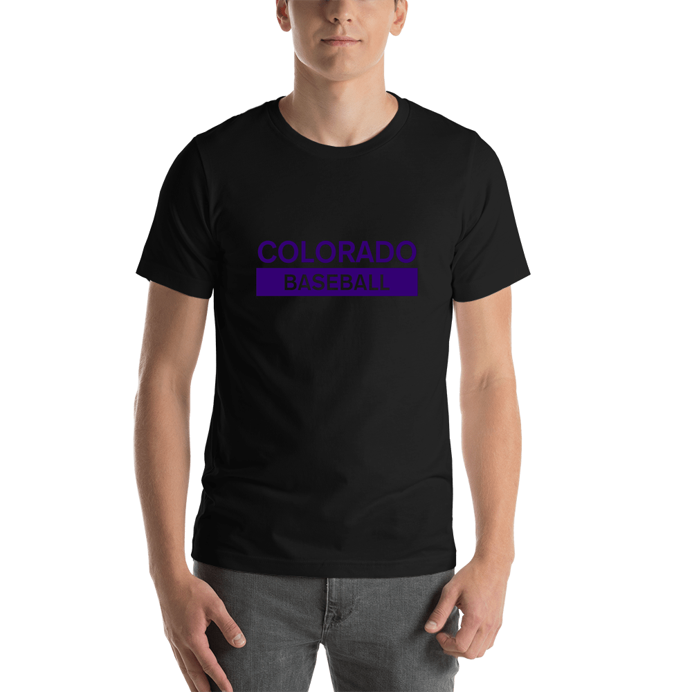 Custom Colorado Baseball T-Shirt - Black - Shirt View
