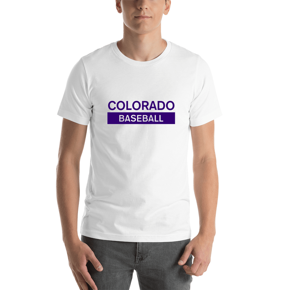 Custom Colorado Baseball T-Shirt - White - Shirt View