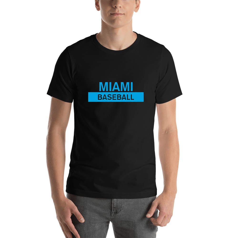 Custom Miami Baseball T-Shirt - Black - Shirt View