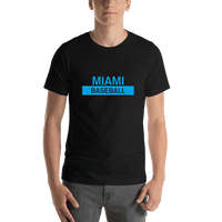 Thumbnail for Custom Miami Baseball T-Shirt - Black - Shirt View