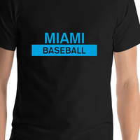 Thumbnail for Custom Miami Baseball T-Shirt - Black - Shirt Close-Up View
