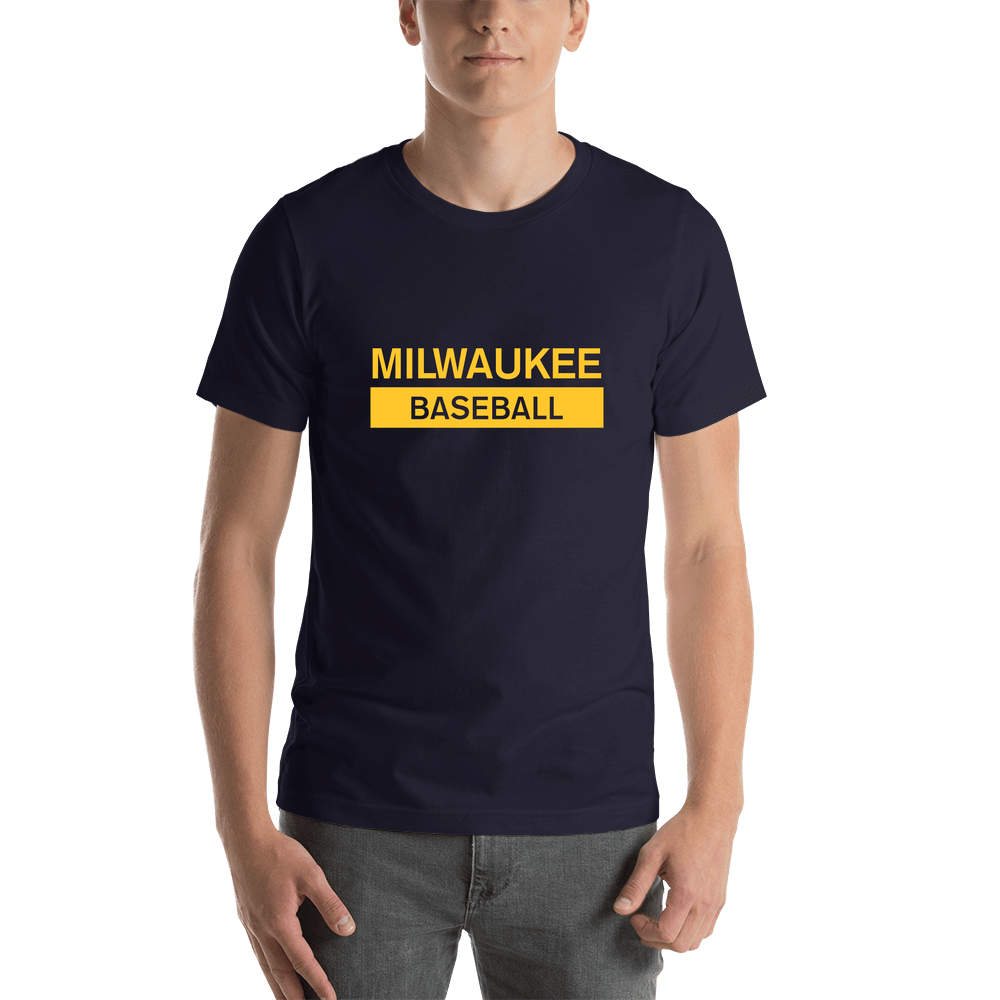 Custom Milwaukee Baseball T-Shirt - Navy Blue - Shirt View