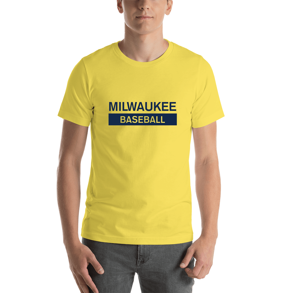 Custom Milwaukee Baseball T-Shirt - Yellow - Shirt View