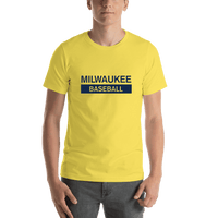 Thumbnail for Custom Milwaukee Baseball T-Shirt - Yellow - Shirt View