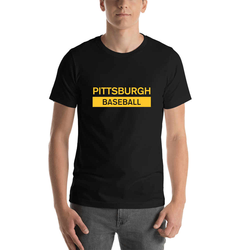 Custom Pittsburgh Baseball T-Shirt - Black - Shirt View