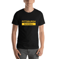 Thumbnail for Custom Pittsburgh Baseball T-Shirt - Black - Shirt View