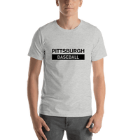Thumbnail for Custom Pittsburgh Baseball T-Shirt - Grey - Shirt View