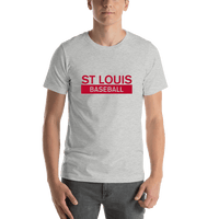 Thumbnail for Custom St Louis Baseball T-Shirt - Grey - Shirt View